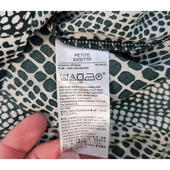 NWT banana republic satin XXS PETITE XXSP career business casual long sleeve top - Picture 4 of 6